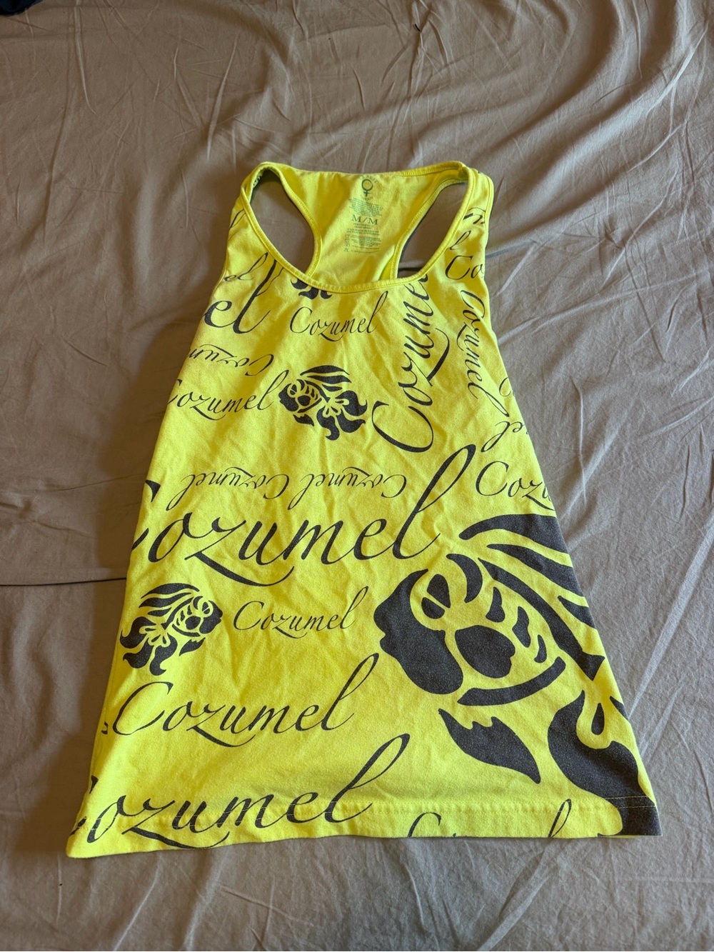 Cozumel Yellow Graphic Tank Top